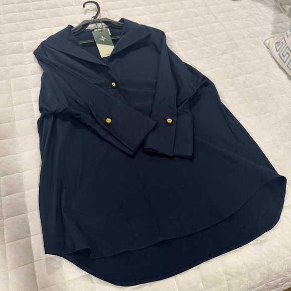 Tuckernuck Navy Willow Blouse NEW - Size XXS - Picture 6 of 8